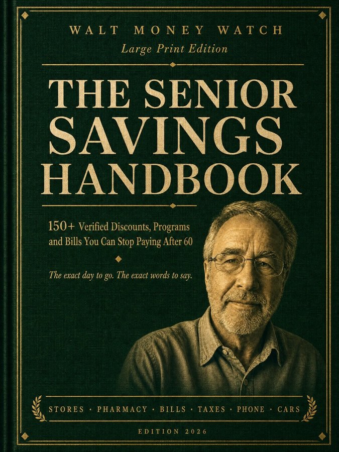 Cover of The Senior Savings Handbook: 150+ verified discounts, programs and bills you can stop paying after 60. Large print edition.